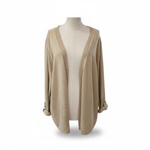 Venus Open Front Lightweight Cardigan Beige Size 22